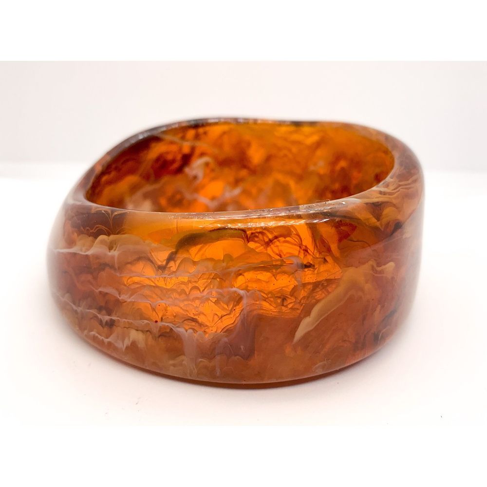 Vintage Wide Root beer Bangle Bracelet